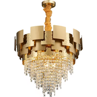 Plafonnier Moderne Led Restaurant hôtel salon connecteur anneaux de luxe k9 lustre en cristal