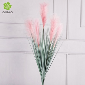QiHao Artificial 5 madre <span class=keywords><strong>Cortaderia</strong></span> Selloana Reed Rosa blanco gris marrón de color crema, Pampas Grass para decoración de la boda - Product Image 6