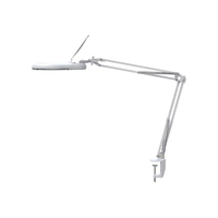 Magnifier LED Desk Lamp with Clamp Flexible Spring Arm Magnifying Glass Work Light Hands-Free for Eyelash Extension Jewelry