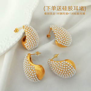 ต่างหูทรงหยดน้ำสไตล์ยุโรปอเมริกัน สีทอง สีเงิน โลหะผสมสังกะสี ประดับเพชรเม็ดเล็ก ต่างหูแบบห้อย สำหรับงานปาร์ตี้ เครื่องประดับแฟชั่น - Product Image 2