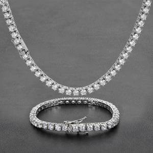 Di lusso di alta qualità Hiphop da uomo in acciaio inox Non appannamento impermeabile oro verniciato Cubic zircone Cz collana Tennis gioiello - Product Image 6