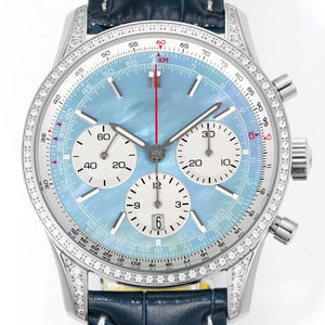 นาฬิกาข้อมือดำน้ำสายแพลตตินั่มประดับเพชรคุณภาพสูง ดีไซน์คลาสสิก พร้อมฟังก์ชั่นจับเวลา นาฬิกาแฟชั่นทันสมัย - Product Image 1