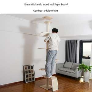 Árbol para Gatos de Madera Maciza de 7 Niveles, Torre para Gatos Estable de Piso a Techo con Rascador para Familias con Varios Gatos - Product Image 4