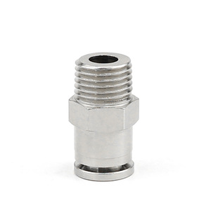 Conector Neumático de Conexión Rápida de Cobre Niquelado Resistente a Altas Temperaturas y Presión, PC8-02, Metálico - Product Image 4