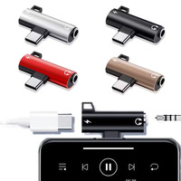 Profession elle 2 IN 1 USB C zu AUX 3,5mm Audio-Kopfhörer Aufladen Dual-Jack-Schnitts telle Adapter Splitter