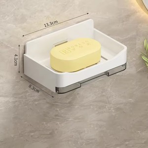 Plastic <b>Soap</b> <b>Holder</b> Without Drilling Bathroom <b>Soap</b> Dish With Drain Water Wall <b>Soap</b> Dish Organizer Bathroom Accessories - Product Image 6