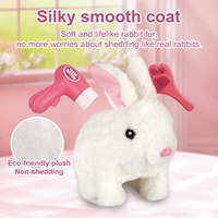 Jouets Lapin Réalistes Sonores pour Pâques avec Boîtier de Rangement, Jeux d'Alimentation, Lapins Sautillants pour Filles
