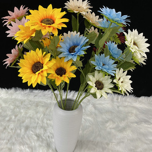 Bouquet de tournesols artificiels Bernier 30cm-100cm, fleurs décoratives d'intérieur, ornement fait main pour la décoration de la maison - Product Image 2