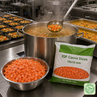 Dés de carotte surgelés IQF 10x10mm HALAL, légumes surgelés en vrac pour la préparation de soupes, vente en gros