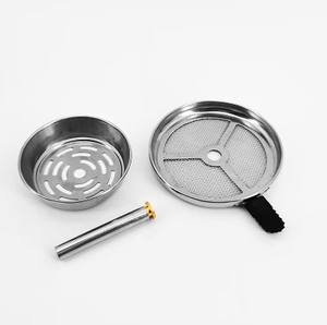 Juego de cuencos de Cachimba de limpieza fácil de calor rápido con dispositivo de gestión de calor de aluminio HMD soporte de estufa de carbón con mango largo - Product Image 4