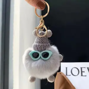 热卖定制3D卡通娃娃钥匙扣金属动漫钥匙圈娃娃毛绒动物毛绒钥匙扣配件
