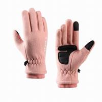 Gants de ski coupe-vent solides en polaire polaire pour hommes et femmes, logo personnalisé, grands écrans tactiles d'hiver par temps froid