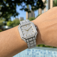 Montre pour homme en moissanite certifiée GRA, couleur D, testée au diamant, avec réserve de marche automatique