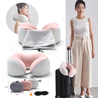 Oreiller portable en forme de U à rebond lent avec logo Oreiller ergonomique respirant en mousse à mémoire de forme pour le cou