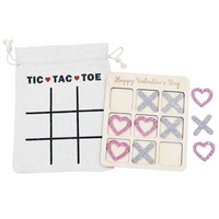 Jeu de Tic Tac Toe en contreplaqué gravé personnalisé pour la Saint-Valentin |   Jeu de Cœur Pailleté Personnalisé |   Cadeaux en gros pour la Saint-Valentin 2026 pour les enfants en classe