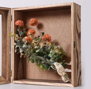 Caja de sombra profunda de madera quemada rústica Vintage marco acrílico pestillo montaje en pared Pantalla de mesa para cajas de almacenamiento de fotos contenedores - Product Image 6