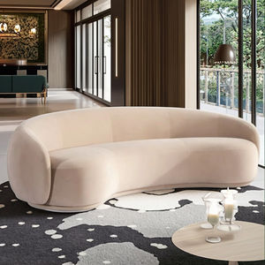 Özel püsküllü kavisli kesit koltuk takımı oteller için bireysel Matrimonial mobilya ahşap salon kanepeler için şık çekyat - Product Image 5