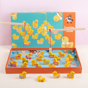 Gioco di Pesca in Legno Montessori con Anatre, Giocattolo Educativo per Contare e Abbinare Numeri, Gioco di <span class=keywords><strong>Matematica</strong></span> per lo Sviluppo della Motricità Fine per Bambini dai 3 Anni in Su - Product Image 4