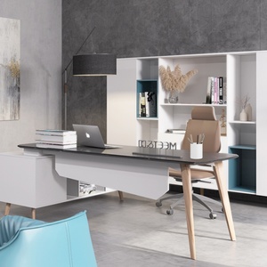 Antique Simple Ceo boss Manager l Shaped Workstation Luxury Executive Office <b>Desk</b> Modern Office <b>Desk</b> Furniture - Product Image 1