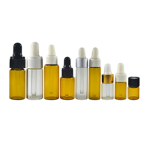 Viales de aceite esencial de lujo de tamaño de viaje 1mL 2ml 3ml 5ml 10ml tapón de rosca cuidado de la piel serigrafiado botella cuentagotas de vidrio ámbar transparente - Product Image 2