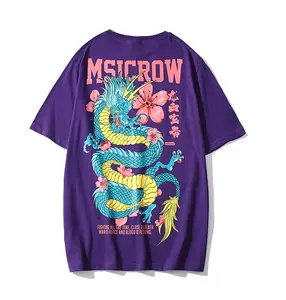 Atacado camisa impressão dragão-Camisas de letras chinesas estampadas de dragão, moda masculina