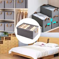 Boîte de rangement pliable avec couvercle, organisateur de placard pliable en tissu pour vêtements, bac en toile pour étagère