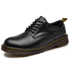 Nouvelles chaussures décontractées en cuir pour hommes respirantes à lacets, chaussures de marche toutes saisons - Product Image 1