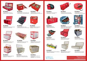 Contenedor de Almacenamiento Plegable de Tela No Tejida para Decoración Navideña con Divisores de Rejilla, Gran Capacidad, Asa Portátil, Organizador Festivo Rojo para las Fiestas - Product Image 4