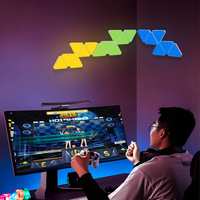 Applique Murale Triangulaire Modulaire à LED, Panneaux Muraux à Lumière Chaude, Éclairage d'Ambiance pour Chambre à Coucher, Décoration Intérieure