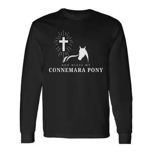 Camiseta de manga larga God Bless My Connemara Pony para amantes de los caballos - Product Image 2