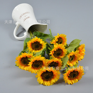 Arreglo Floral de Girasoles Artificiales, Planta Verde, Decoración del Hogar, Accesorios para Bodas y Exteriores - Product Image 3