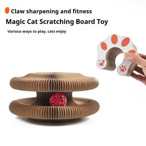 Interactive Magic Foldable Accordion <b>Cat</b> Scratcher with Paper Material Smart <b>Cat</b> Ball and Bell Foldable Carton <b>Cat</b> Toys - Product Image 4