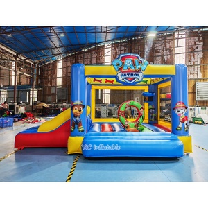 Château gonflable Paw avec toboggan, qualité commerciale, pour enfants, idéal pour la location événementielle - Product Image 1