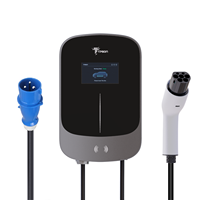 TPSON Nouveau chargeur mural pour véhicules électriques 32A 7kW avec prise Type2/GBT, lecteur de carte et OCPP 1.6J pour le stationnement des bureaux et les entreprises
