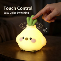 Veilleuse en silicone mignonne, 7 couleurs changeantes, commande tactile, lampe de chevet, cadeau pour chambre d'enfant, veilleuse