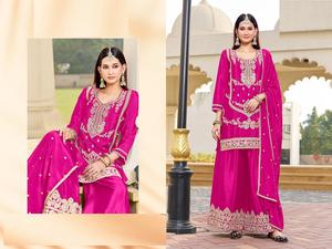 Nuevo Kurti Chino de Viscosa con Bordado y Trabajo Khalid con Conjunto de Chal para Mujer - Product Image 5