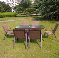 Ensemble de meubles de jardin, TABLE en verre ronde et 4 chaises pliantes, livraison gratuite