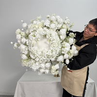 Vente flash : Arrangement floral de grande taille en rose artificielle de 50 cm, 60 cm, 70 cm, 80 cm, centre de table pour mariage, boule de fleurs blanches en soie