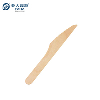 Couteau en bois de bouleau biodégradable jetable YADA 160mm 100pcs * 50 sacs pour le camping en stock et prêt pour une expédition rapide