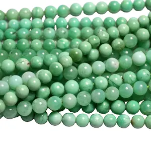 Natural mineral low price 6mm Australia Chrysoprase semi-precious stone gemstone loose beads for jewelry making bracelet