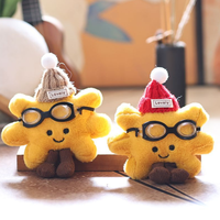 Adorable porte-clés pendentif en peluche étoile jaune pour sac à dos, jouet promotionnel, jouet économique pour machine à griffes