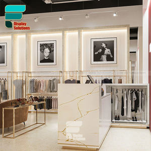 Nueva decoración personalizada Exhibición de ropa al por menor Tienda de ropa de mujer Estantes de exhibición de diseño interior para tienda de ropa - Product Image 5