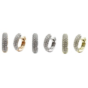 Pendientes de aro de oro blanco Soli de 18 quilates, joyería fina de diamante Real Natural, mayorista de oro de Hong Kong para regalo de boda - Product Image 4