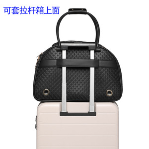Sac à dos respirant pour animaux de compagnie en PU à carreaux avec petite poche pour chatons et chiens, sac fourre-tout pour femme - Product Image 4