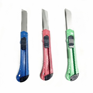 Factory Price Bottom Automatic <b>Lock</b> 18mm Snap-Off Replacement Blades PS Material School & Office Use <b>Knife</b> Cutter Paper Cutter - Product Image 2