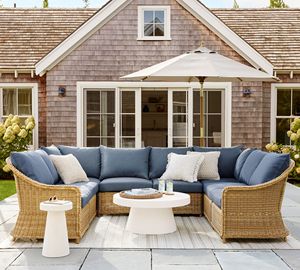 U-Shaped <b>8</b>-<b>Piece</b> Outdoor Sectional Luxury Customize Garden <b>Patio</b> Lounging Rattan Furniture - Product Image 1