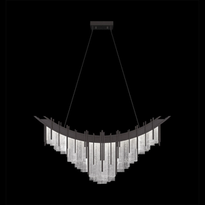 Lámpara Colgante de Lujo de Alta Gama para Sala de Estar o Salón de Banquetes, Diseño Artístico <span class=keywords><strong>Arpeggio</strong></span> de 44.75 Pulgadas de Ancho, Iluminación Lineal en Oro Suave - Product Image 2
