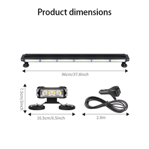 Barre lumineuse LED stroboscopique haute puissance 78W 6P 96cm de notre usine, double face, pour avertissement d'urgence automobile, lampe clignotante, compatibilité 12V - Product Image 3