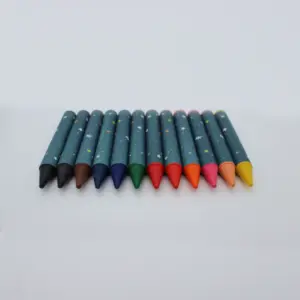 Crayon Non toxique pour enfants, Crayon de cire de haute qualité, crayon 11x100 MM, boîte en papier, OEM, 12 couleurs