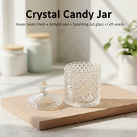 Pot en verre transparent de luxe vide avec couvercle, multifonctionnel, pour décoration de cuisine, bougeoir en verre pour fêtes, idéal pour les cadeaux, compatible lave-vaisselle